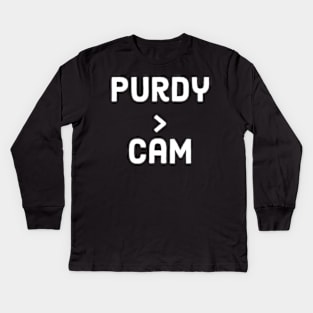 Purdy is better than Cam ever was Kids Long Sleeve T-Shirt